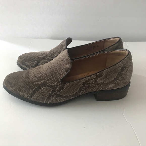 Sofft size 8.5 suede snakeskin comfort loafers tan & brown - Picture 3 of 11